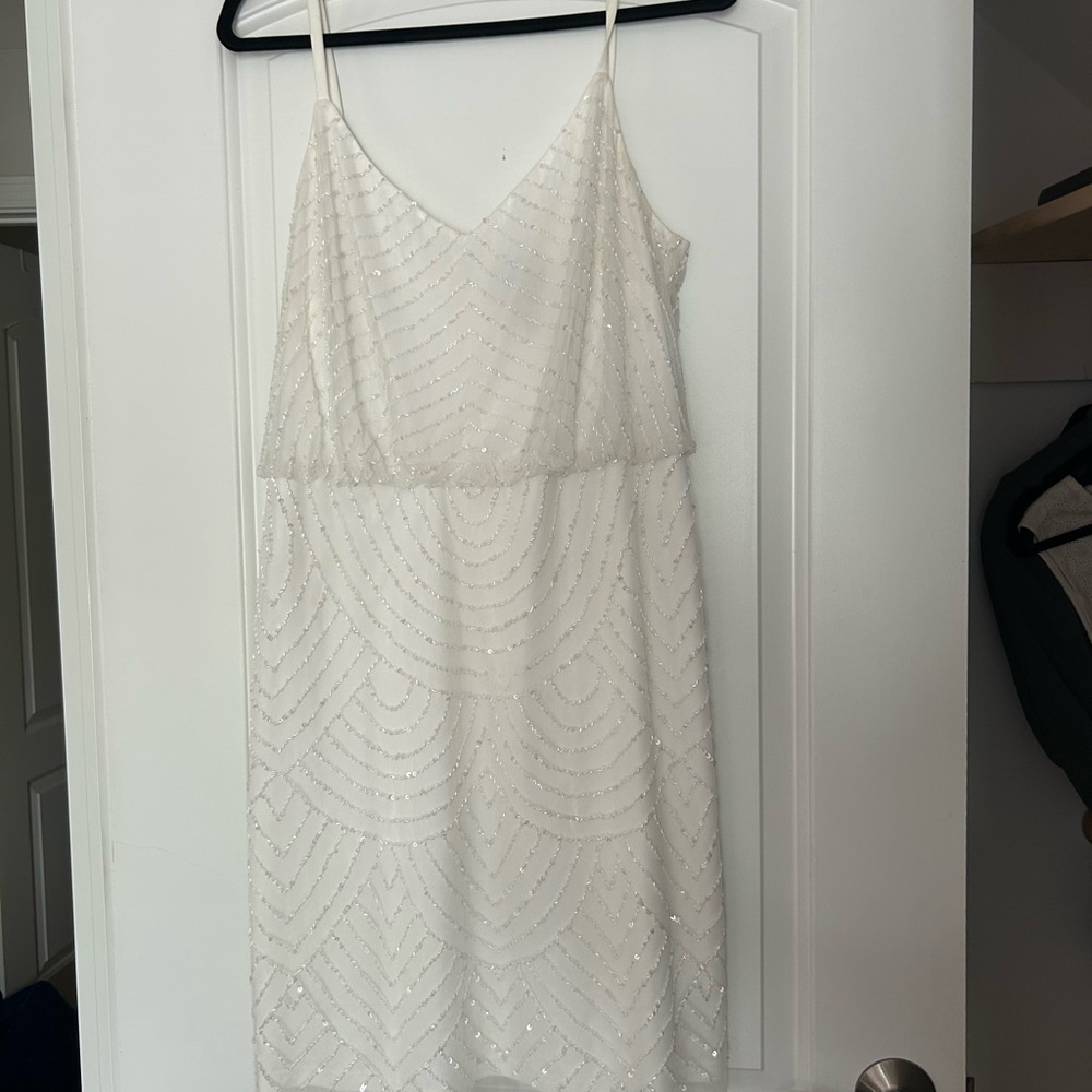 Adrianna Papell White Mini Dress